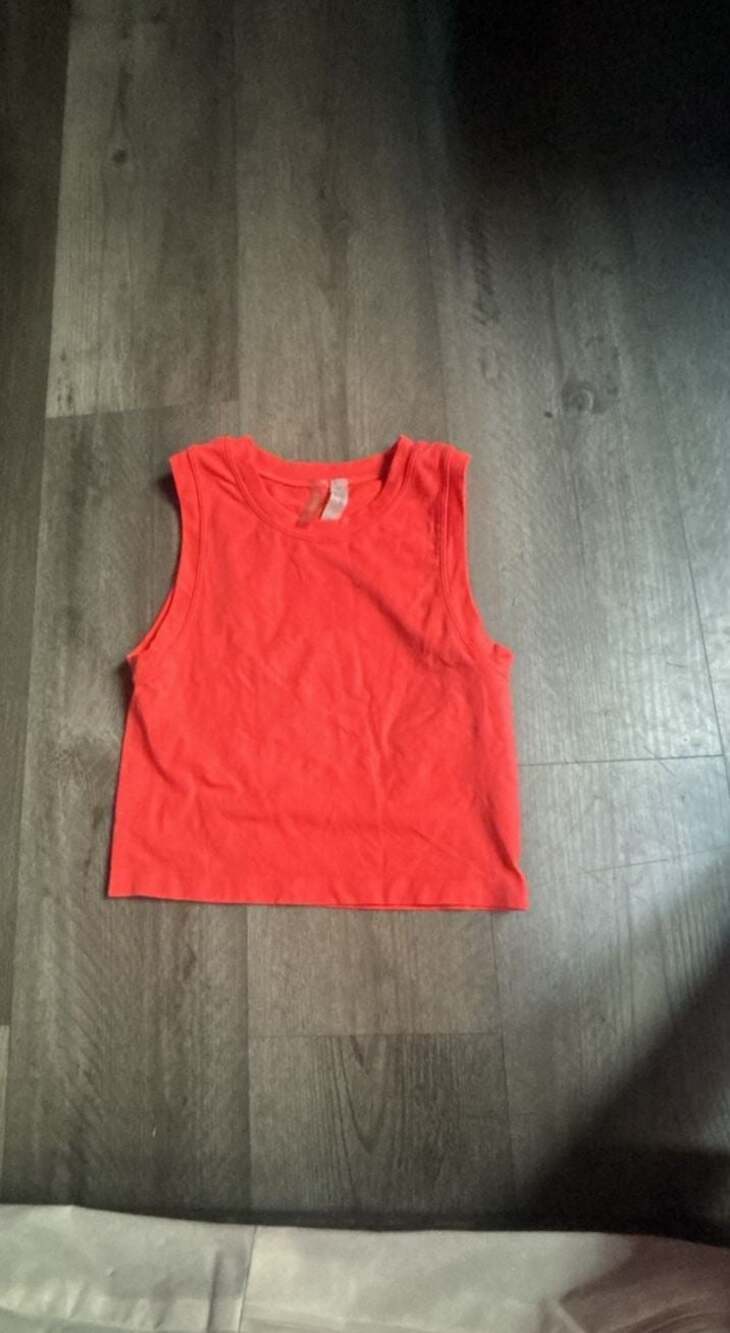 ANWND Neon Orange Cropped Muscle Tank Top